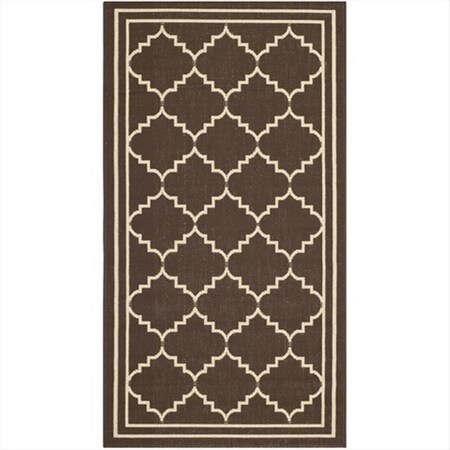 Safavieh 2 Ft. -7 In. X 5 Ft. Rectangle Indoor-Outdoor Courtyard- Chocolate And Cream- Machine Made Rug CY6889-204-3